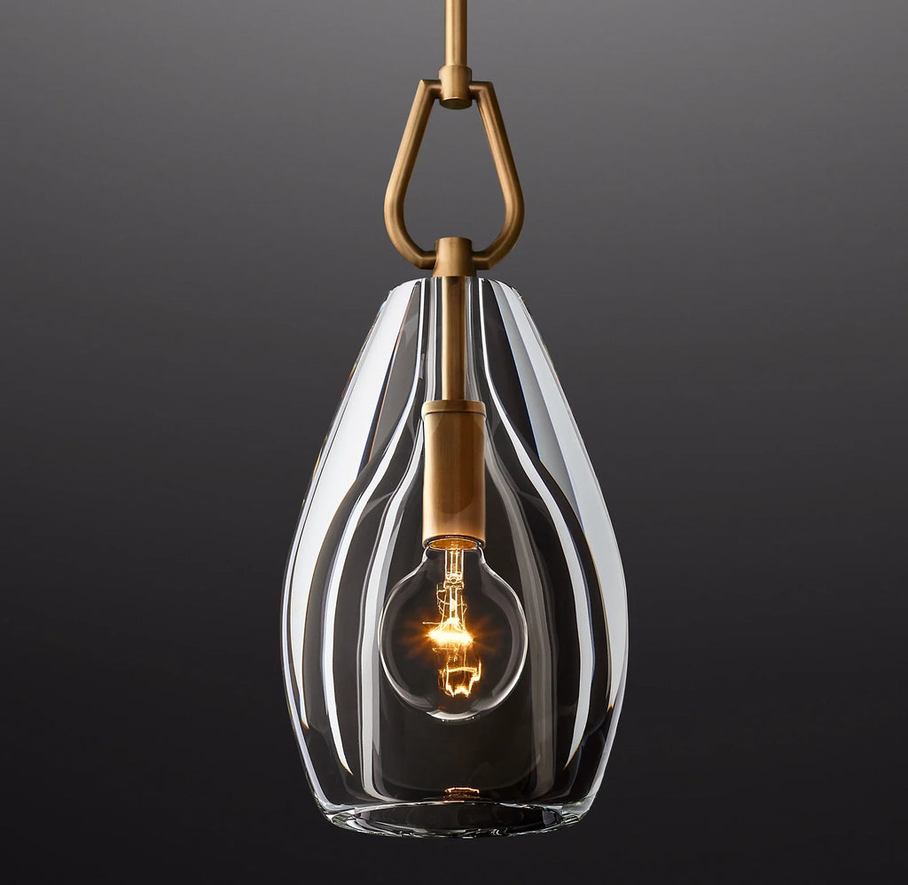 9 Inch Flute Crystal Pendant Light - Botanist