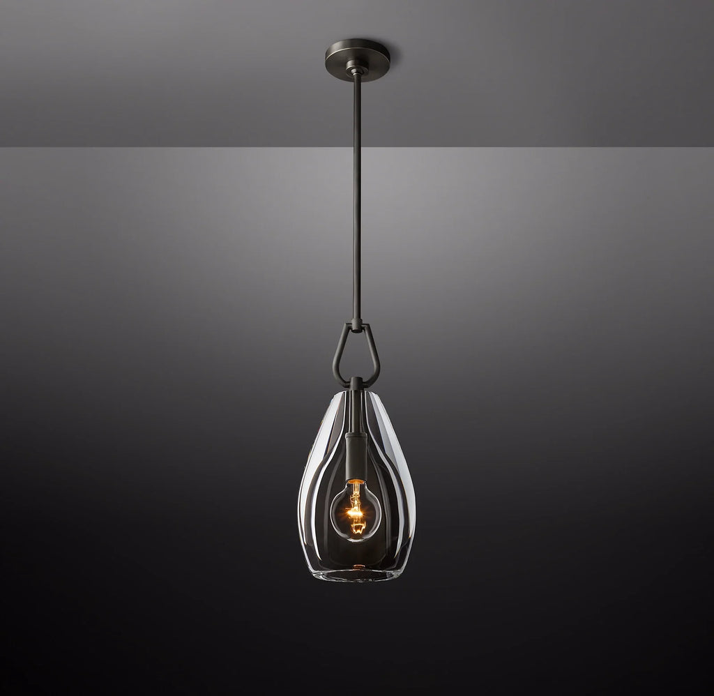 8 Inch Flute Crystal Pendant Light - Botanist