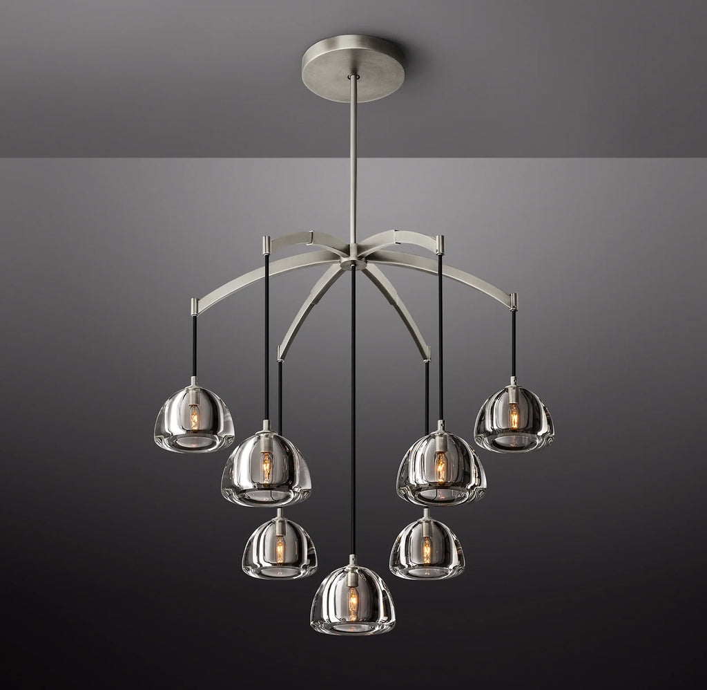 36 Inch Crystal Cluster Chandelier - Hemisphere