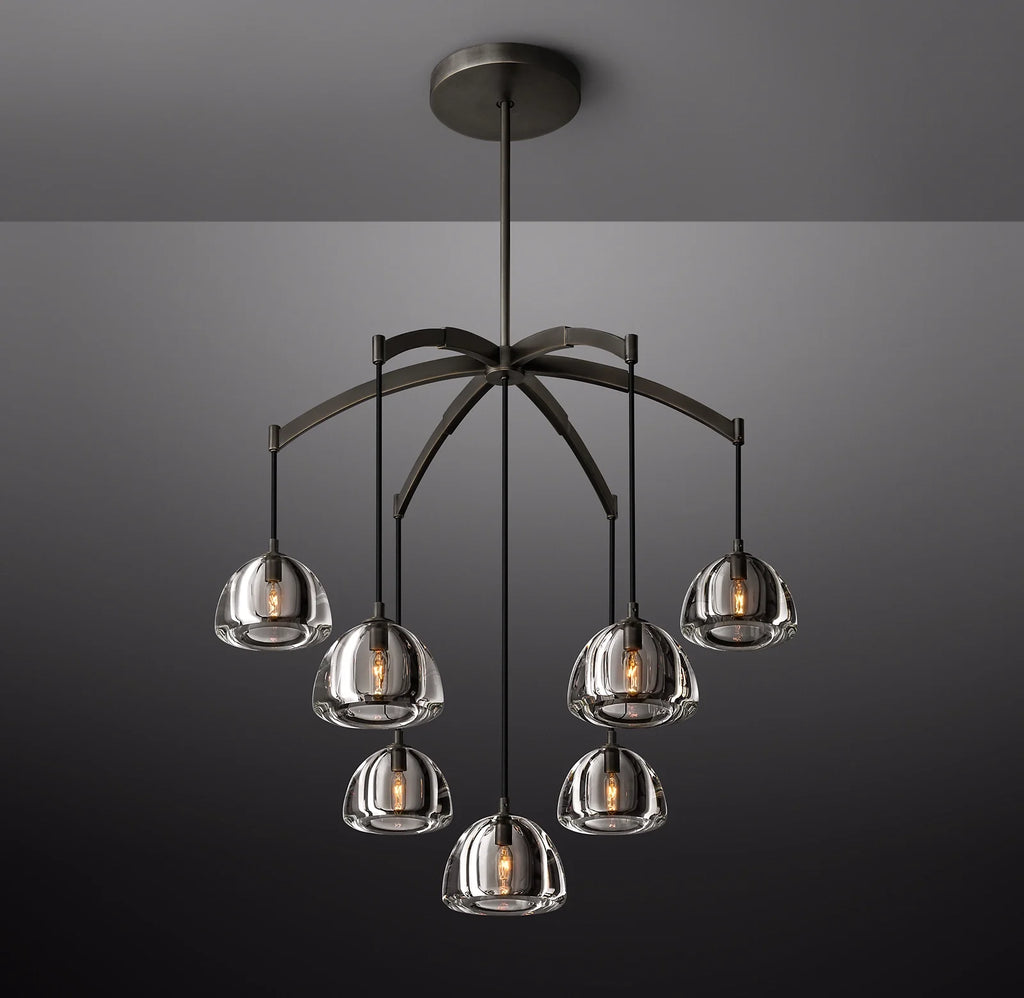 36 Inch Crystal Cluster Chandelier - Hemisphere