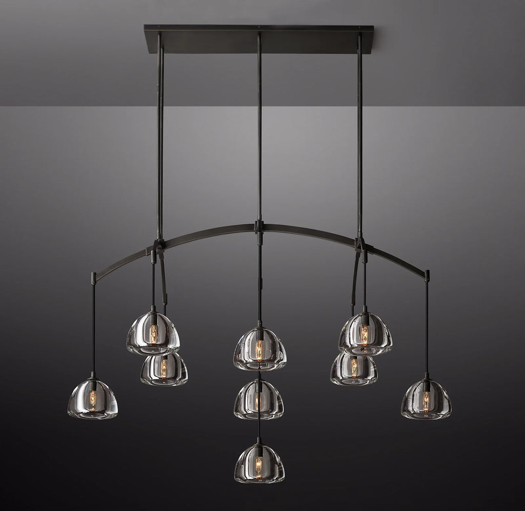 54 Inch Crystal Linear Chandelier - Hemisphere