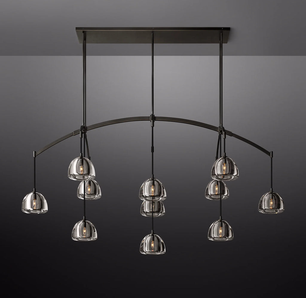 72 Inch Crystal Linear Chandelier - Hemisphere