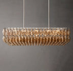 54 Inch Smoked Murano Glass Rectangular Chandelier - Chiara