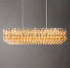 54 Inch Clear Murano Glass Rectangular Chandelier - Chiara
