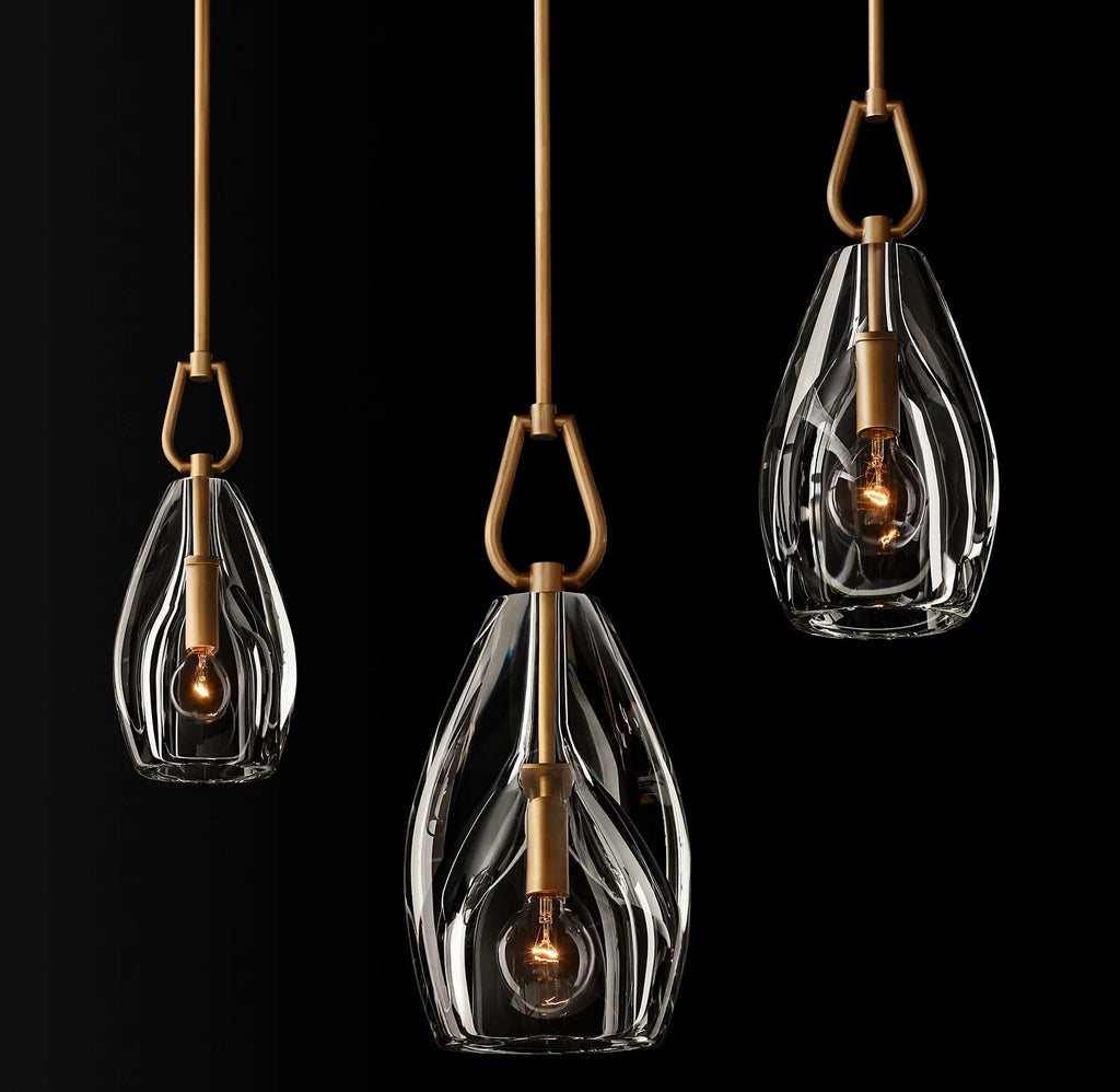 8 Inch Flute Crystal Pendant Light - Botanist