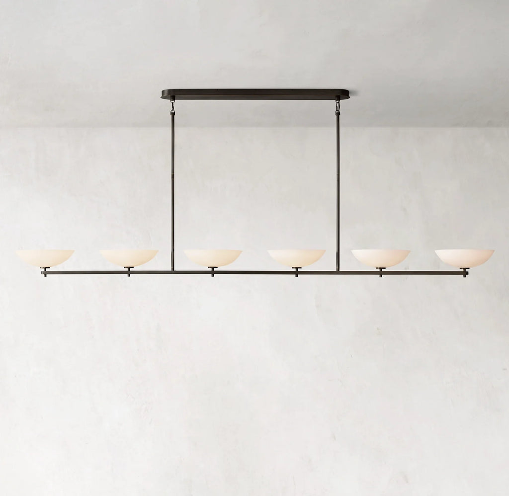 96 Inch Porcelain Bowl Linear Chandelier - Vernet