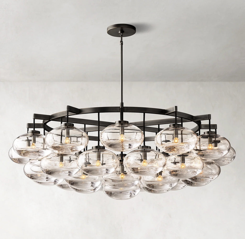 60 Inch Glass Bubble Round Chandelier - Cabrette