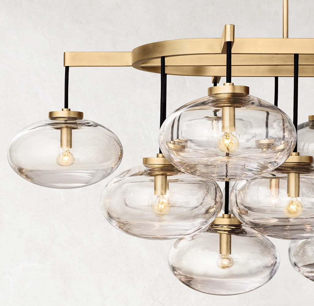 72 Inch Glass Bubble Oval Chandelier - Cabrette