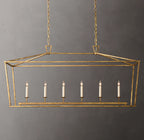 54 Inch Candelabra Rectangular Lantern Chandelier – Openwork