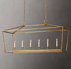 54 Inch Candelabra Rectangular Lantern Chandelier – Openwork