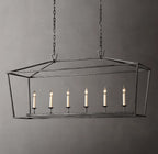 54 Inch Candelabra Rectangular Lantern Chandelier – Openwork