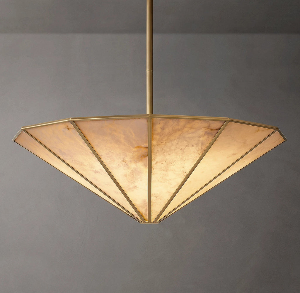 48 Inch Alabaster Umbrella Chandelier - Lucette
