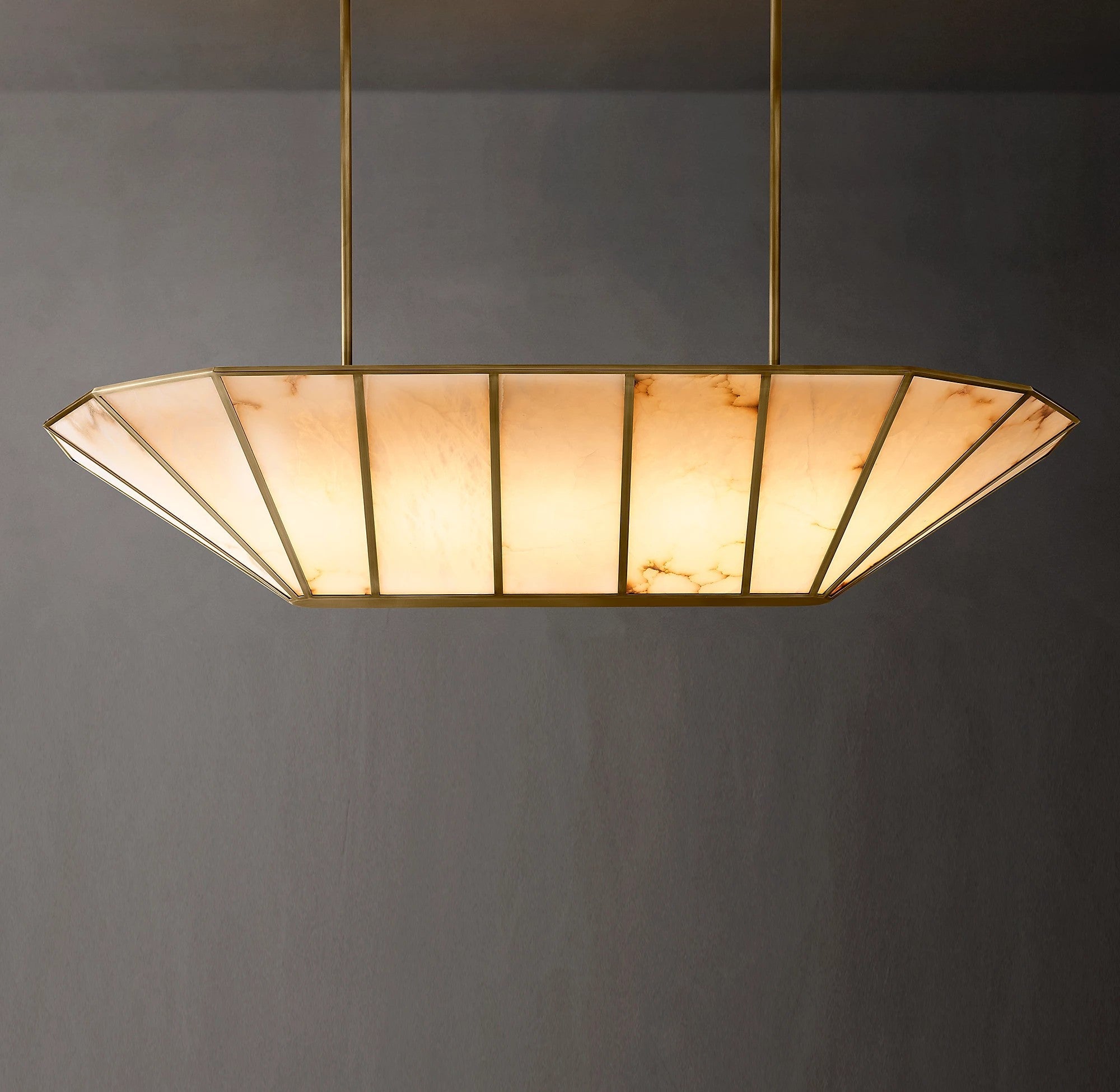 74 Inch Alabaster Umbrella Linear Chandelier - Lucette