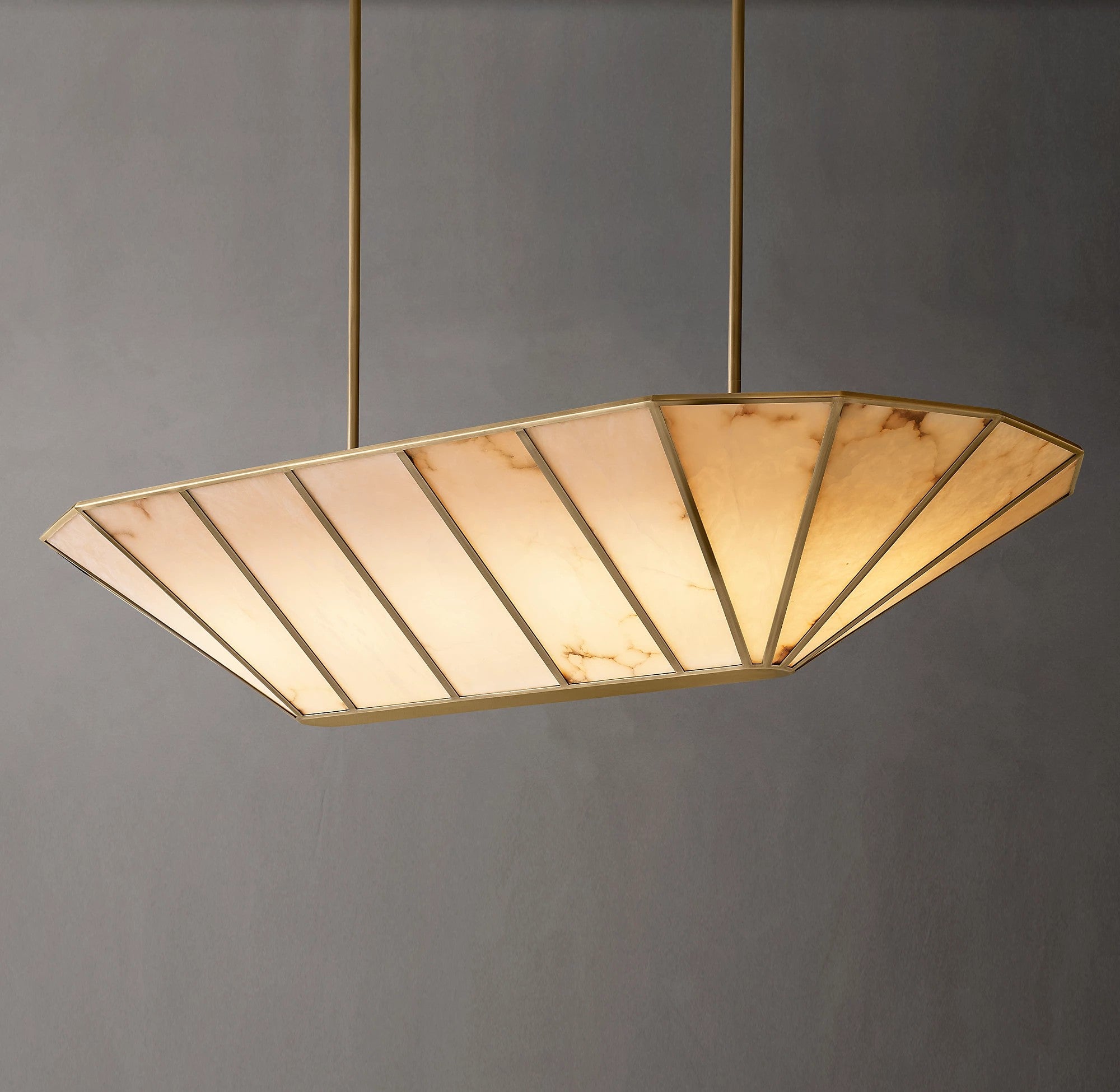 74 Inch Alabaster Umbrella Linear Chandelier - Lucette