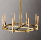 48 Inch Fluted-Glass Candlestick Round Chandelier - Cannele