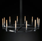 60 Inch Fluted-Glass Candlestick Round Chandelier - Cannele