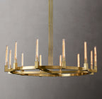 60 Inch Fluted-Glass Candlestick Round Chandelier - Cannele