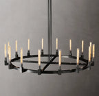 72 Inch Fluted-Glass Candlestick Round Chandelier - Cannele