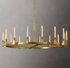 72 Inch Fluted-Glass Candlestick Round Chandelier - Cannele