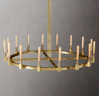 72 Inch Fluted-Glass Candlestick Round Chandelier - Cannele