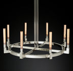 48 Inch Fluted-Glass Candlestick Round Chandelier - Cannele