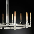 72 Inch Fluted-Glass Candlestick Round Chandelier - Cannele