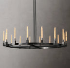 72 Inch Fluted-Glass Candlestick Round Chandelier - Cannele