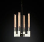 Fluted-Glass Candlestick Pendant Light - Cannele