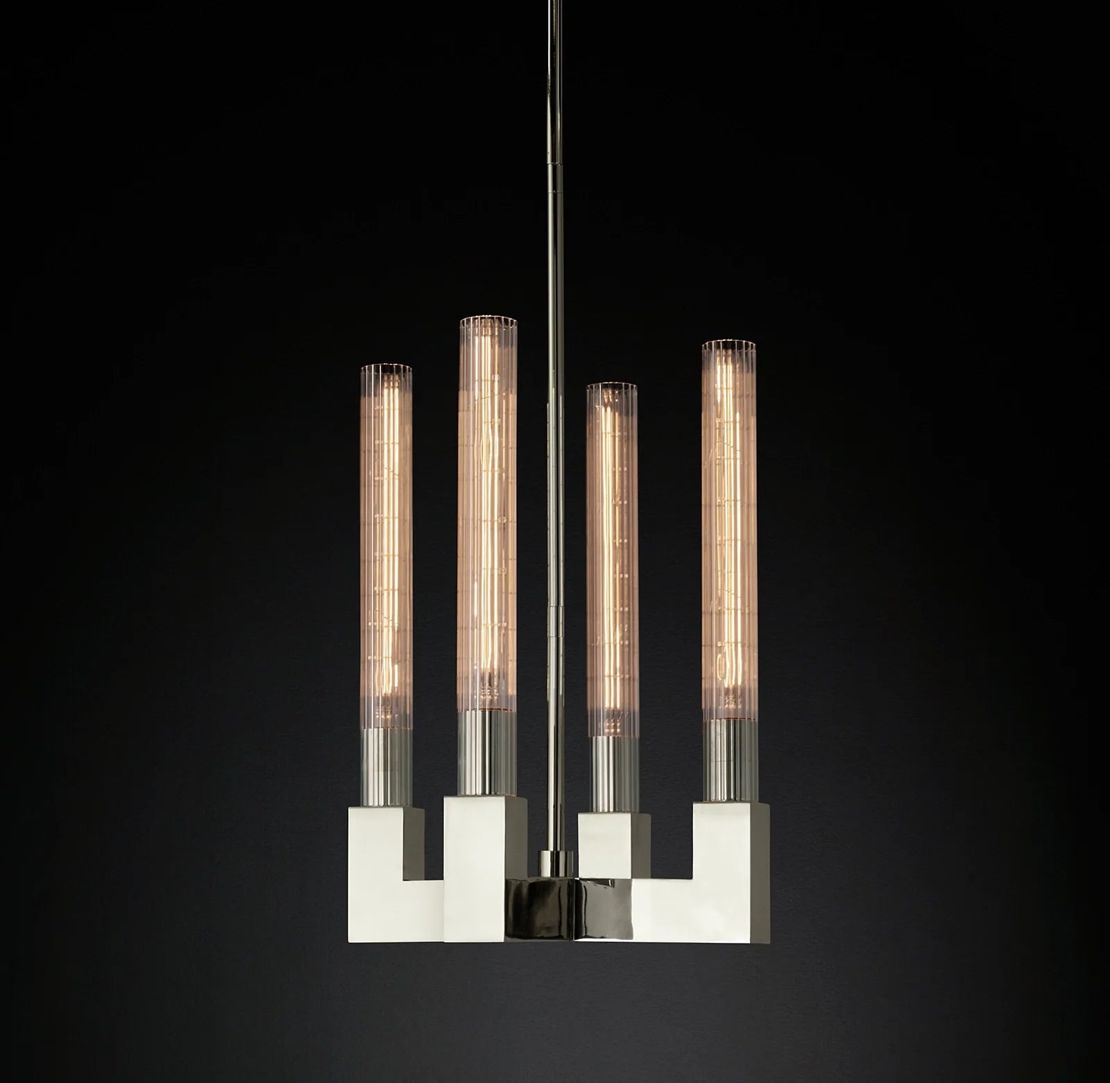 Fluted-Glass Candlestick Pendant Light - Cannele